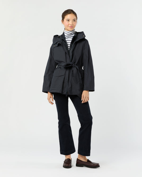 Sid Mashburn Bea Cashpad Jacket In Navy Dry Waxed Poplin