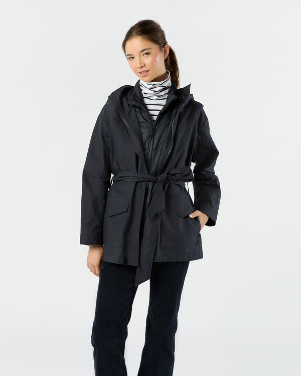 Sid Mashburn Bea Cashpad Jacket In Navy Dry Waxed Poplin