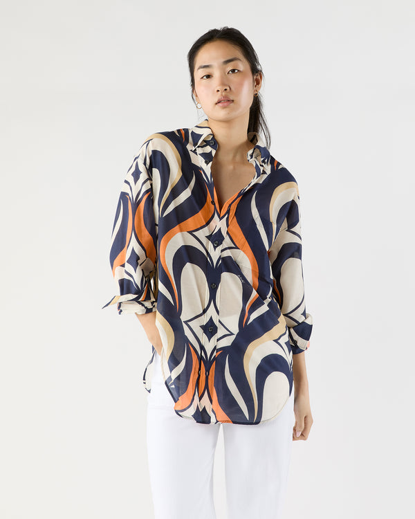 sid mashburn Better Than Your Boyfriend's Shirt in Jive Macro Cotton Silk