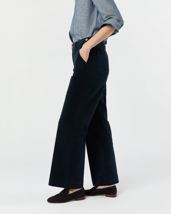 Sid Mashburn Billie Pant In Petrol Stretch Baby Cord