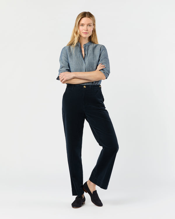 sid mashburn Billie Pant in Petrol Stretch Baby Cord