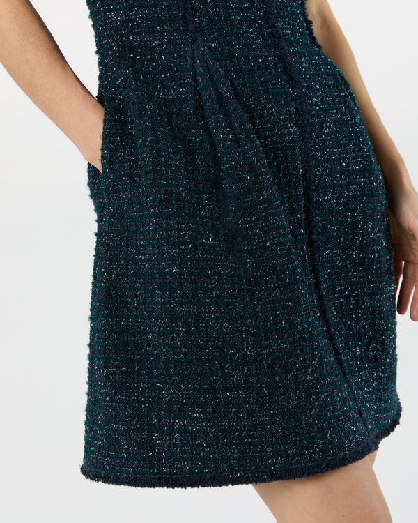 Sid Mashburn Blythe Dress In Navy/Mallard Sparkle Tweed