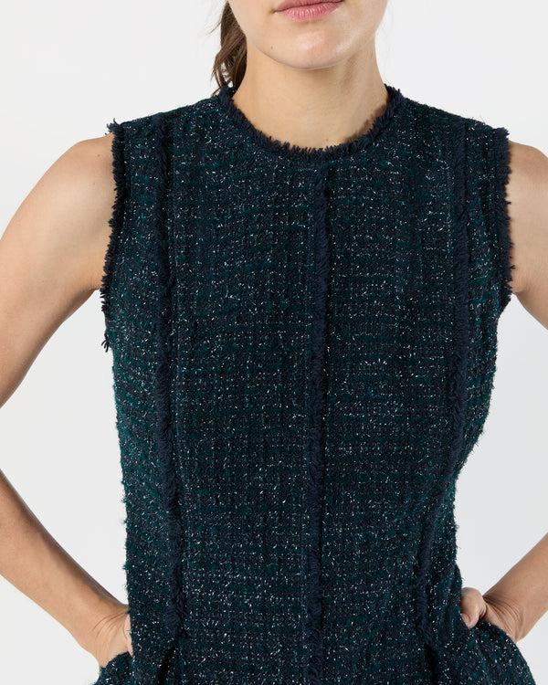 Sid Mashburn Blythe Dress In Navy/Mallard Sparkle Tweed