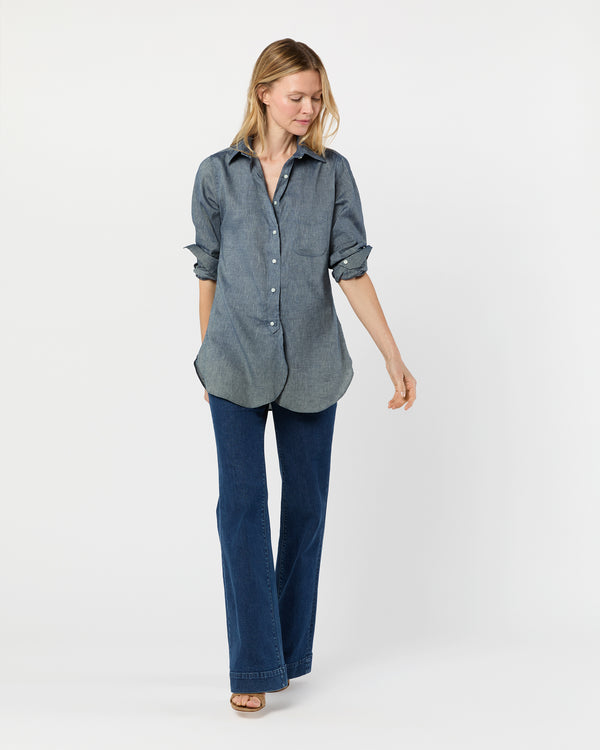 Sid Mashburn Boyfriend Shirt In Indigo Cotolino Chambray