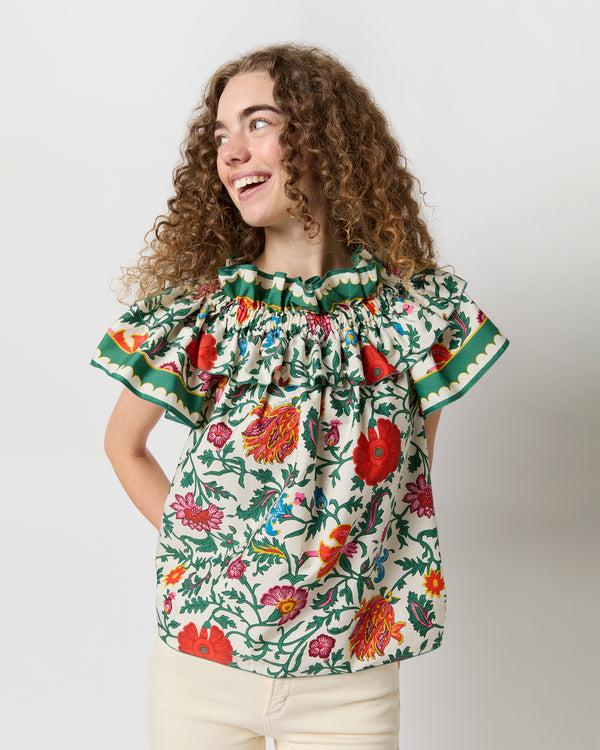 sid mashburn Breakfast Top in Dragonflower Mini Summer Popeline