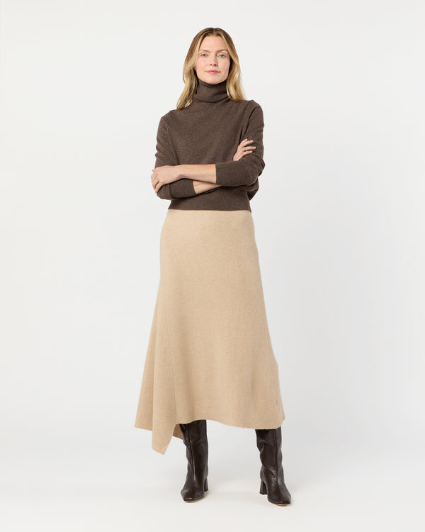 sid mashburn Bryce Asymmetrical Ribbed Skirt in Oatmeal Cashmere