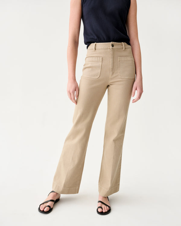 Sid Mashburn Camille Patch-Pocket Jean In Khaki Stretch Canvas