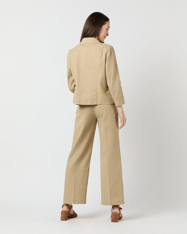 Sid Mashburn Casey Peacoat In Khaki Stretch Cotolino