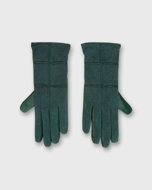 sid mashburn Cashmere-Lined Color Block Gloves in Hunter Nappa Leather/Suede