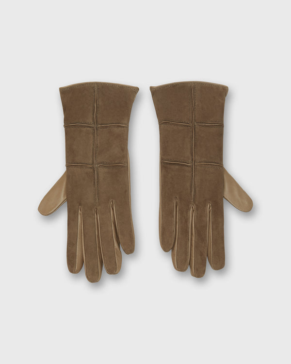 sid mashburn Cashmere-Lined Color Block Gloves in Taupe Nappa Leather/Suede