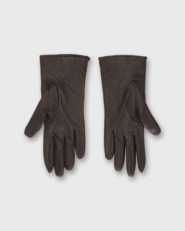 Sid Mashburn Cashmere-Lined Perforated Gloves In Brown Nappa Leather