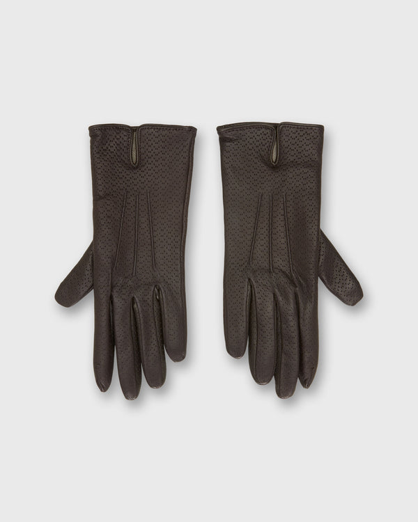 sid mashburn Cashmere-Lined Perforated Gloves in Brown Nappa Leather
