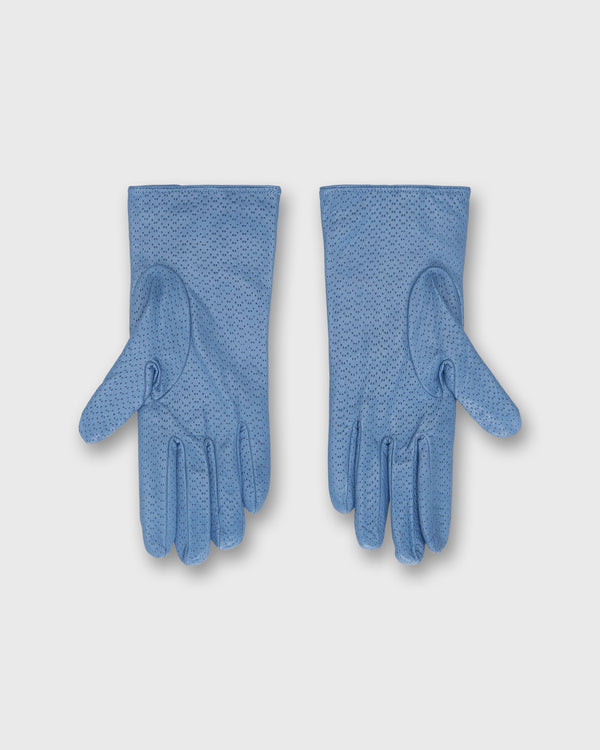 Sid Mashburn Cashmere-Lined Perforated Gloves In Steel Blue Nappa Leather