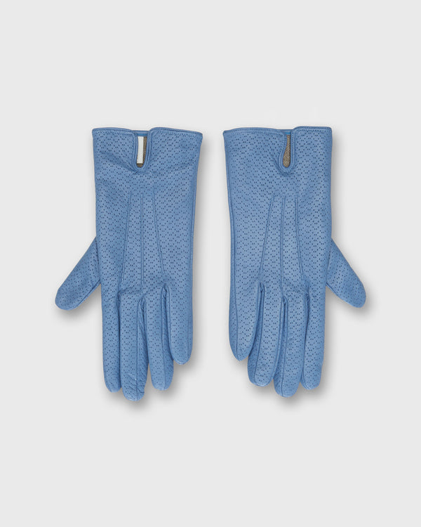 sid mashburn Cashmere-Lined Perforated Gloves in Steel Blue Nappa Leather