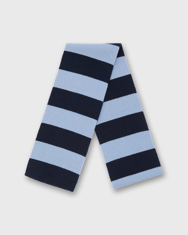 Sid Mashburn Cashmere Scarf In Heather Sky/Navy Stripe