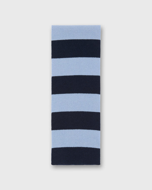 Sid Mashburn Cashmere Scarf In Heather Sky/Navy Stripe