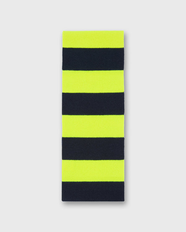 Sid Mashburn Cashmere Scarf In Neon Yellow/Navy Stripe