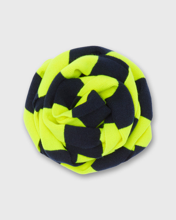 sid mashburn Cashmere Scarf in Neon Yellow/Navy Stripe
