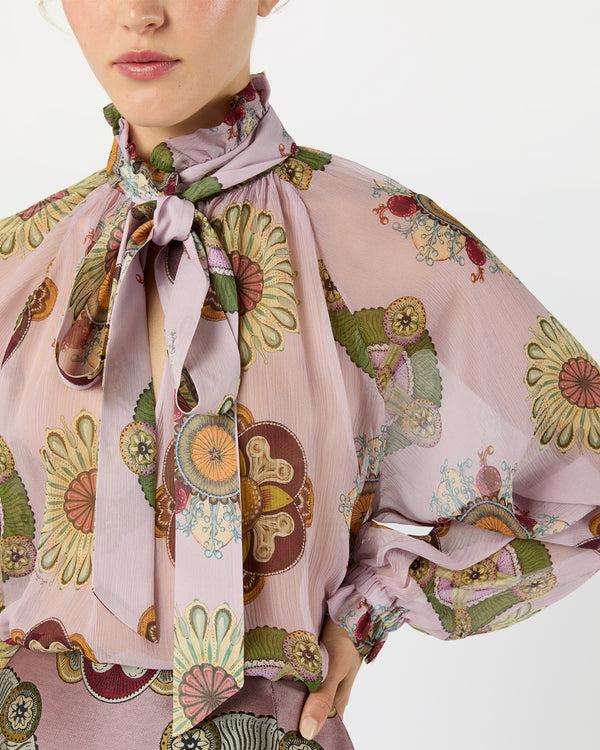 Sid Mashburn Cerere Blouse In Dusty Pink Nucleus Silk Creponne