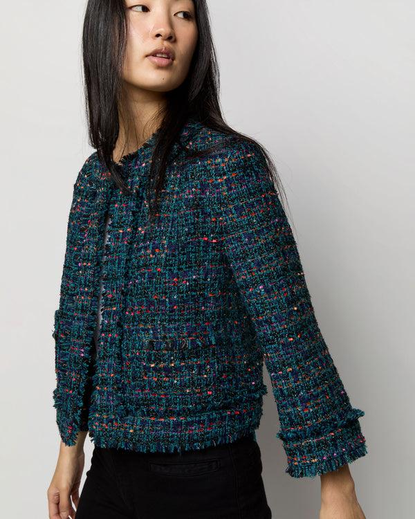 Sid Mashburn Chelsea Jacket In Peacock/Multi Sparkle Tweed