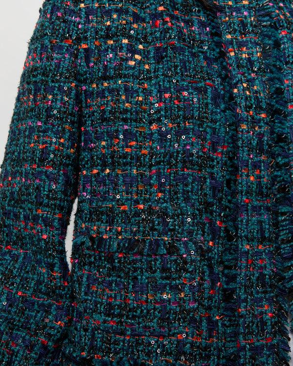 Sid Mashburn Chelsea Jacket In Peacock/Multi Sparkle Tweed