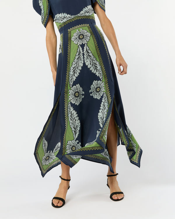 Sid Mashburn Cherie Scarf Dress In Navy Bounty Crepe De Chine