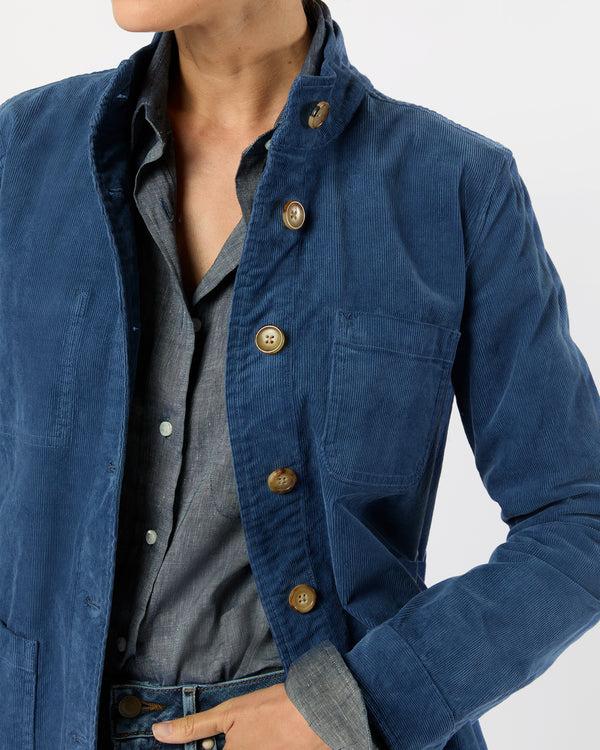 Sid Mashburn Chore Jacket In Dutch Blue Stretch Cord