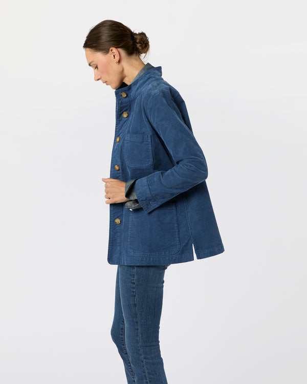 Sid Mashburn Chore Jacket In Dutch Blue Stretch Cord