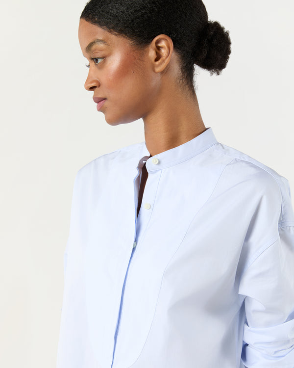 Sid Mashburn Christiane Bib-Front Tunic In Sky Poplin