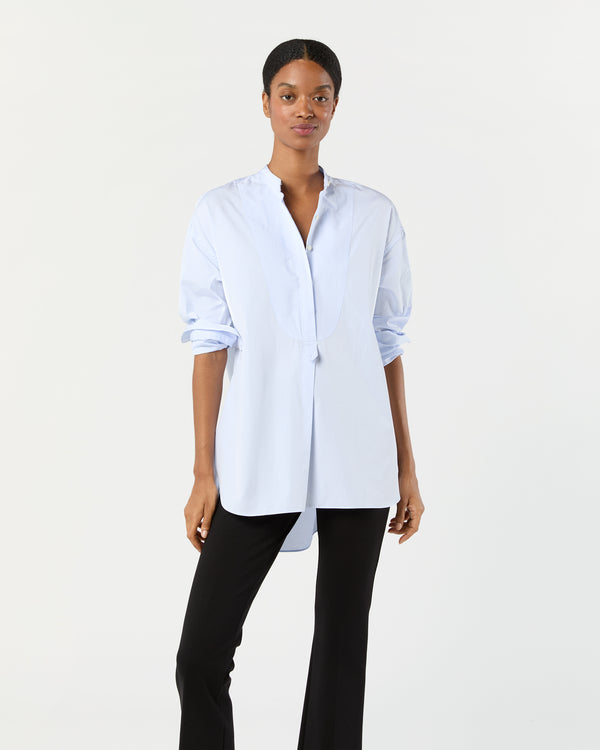 sid mashburn Christiane Bib-Front Tunic in Sky Poplin