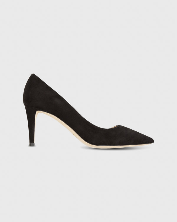 sid mashburn Classic Pointed-Toe Pump in Black Suede