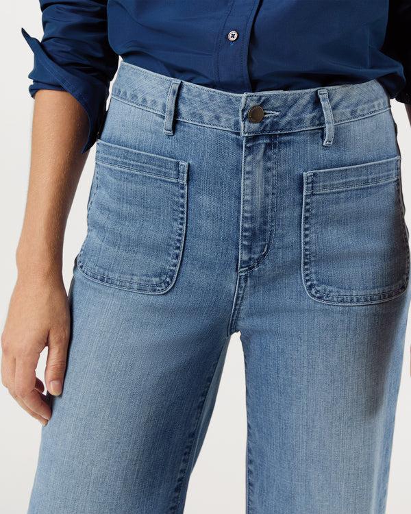 Sid Mashburn Coco Patch Pocket Jean In 7-Year Indigo Stretch Denim