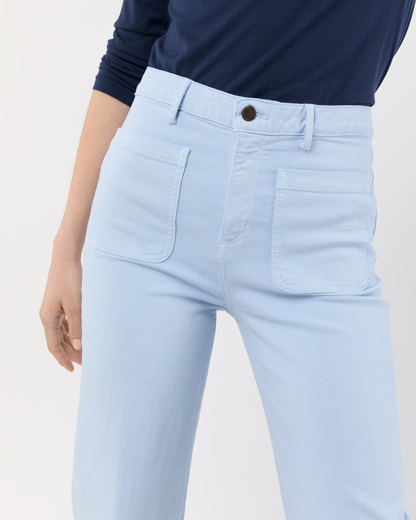 Sid Mashburn Coco Patch Pocket Jean In Pale Blue Stretch Twill