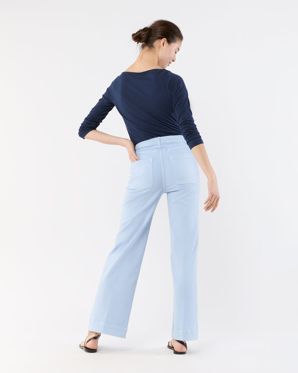 Sid Mashburn Coco Patch Pocket Jean In Pale Blue Stretch Twill