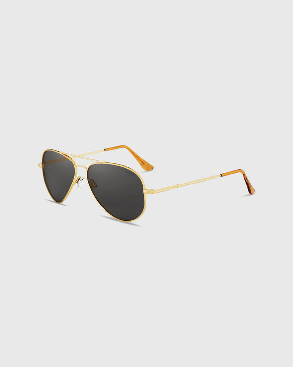 Sid Mashburn Concorde Sunglasses In 23K Gold/American Gray