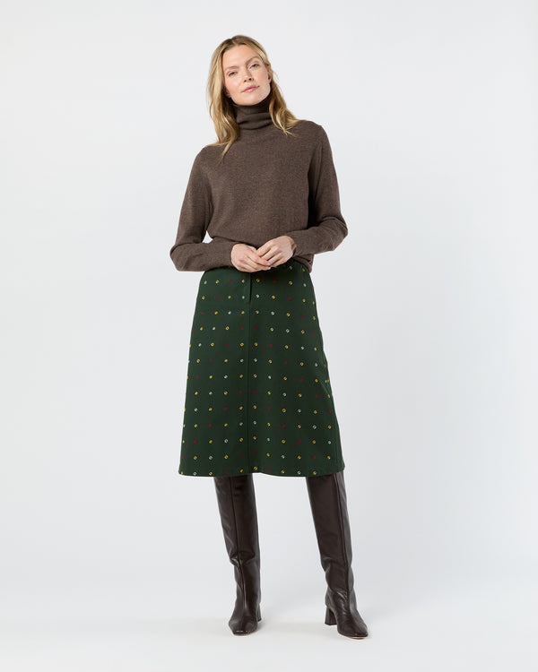 sid mashburn Connelly Skirt in Olive/Multi Fil Coupé Melton