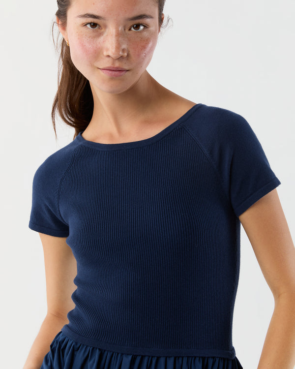 Sid Mashburn Cosette Dress In Bright Navy Cotton/Silk