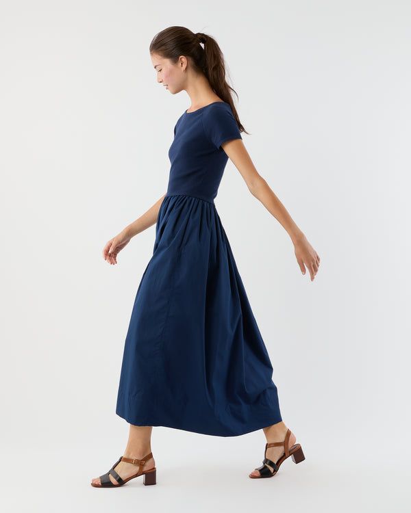 Sid Mashburn Cosette Dress In Bright Navy Cotton/Silk