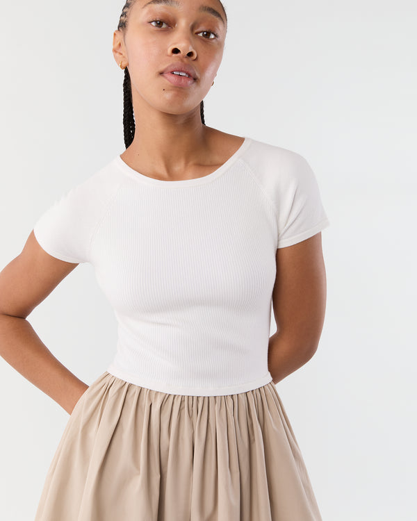 Sid Mashburn Cosette Dress In Ivory Cotton/Stone Silk