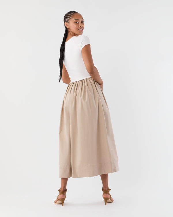 Sid Mashburn Cosette Dress In Ivory Cotton/Stone Silk