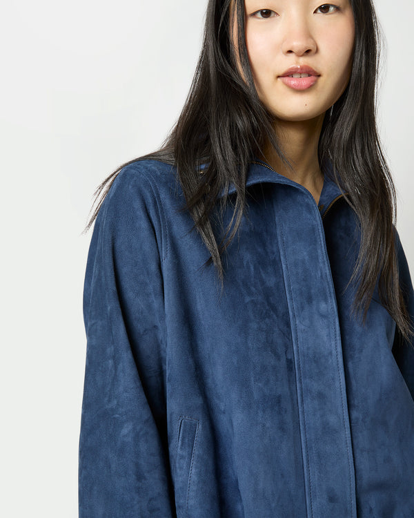 Sid Mashburn Edith Jacket In Bright Navy Lambskin Suede