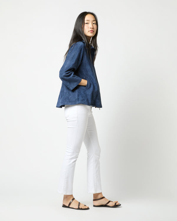 Sid Mashburn Edith Jacket In Bright Navy Lambskin Suede