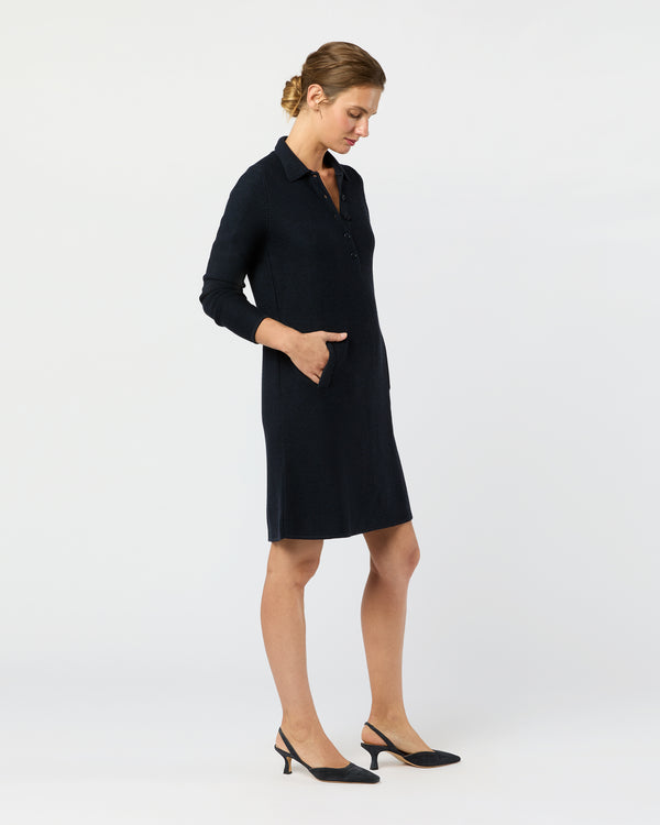 Sid Mashburn Elise Dress In Navy Extra Fine Merino Wool
