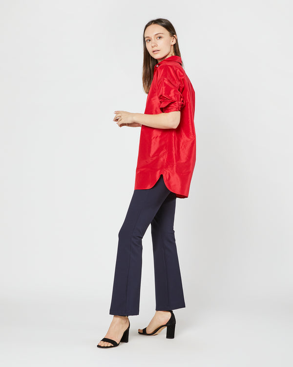 Sid Mashburn Elongated Elle Shirt In Red Silk Taffeta
