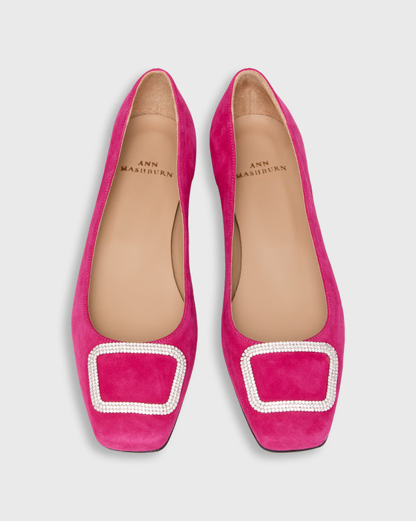 Sid Mashburn Embellished Buckle Shoe In Lipstick Suede