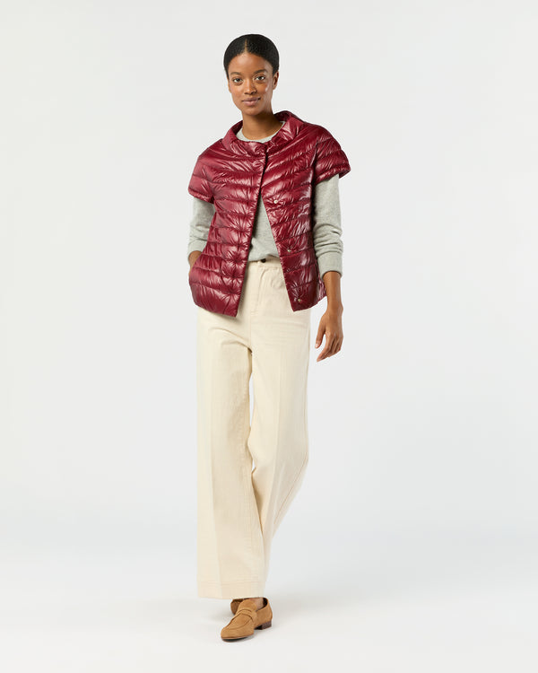 Sid Mashburn Emilia Cap-Sleeve Jacket In Deep Scarlett