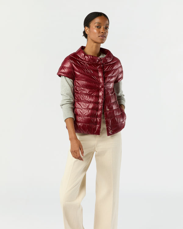 Sid Mashburn Emilia Cap-Sleeve Jacket In Deep Scarlett