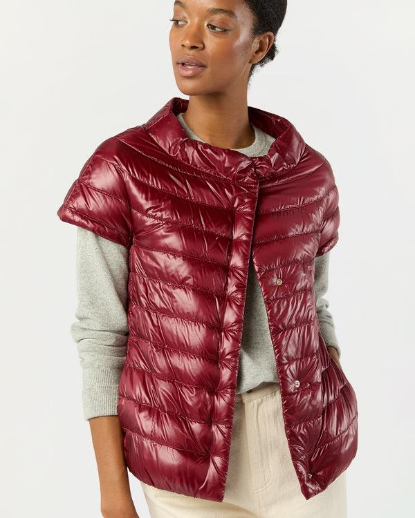 sid mashburn Emilia Cap-Sleeve Jacket in Deep Scarlett