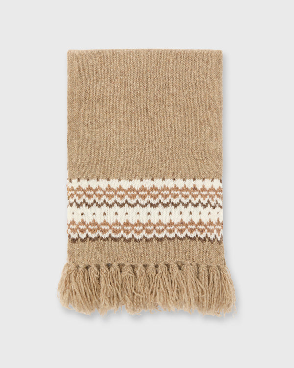 Sid Mashburn Fair Isle Scarf In Camel Donegal Multi Cashmere