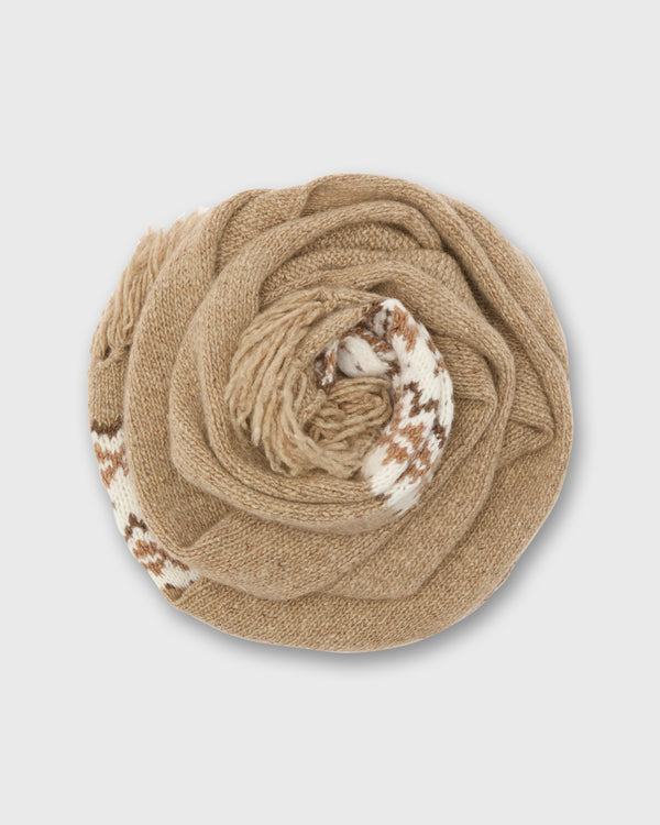 sid mashburn Fair Isle Scarf in Camel Donegal Multi Cashmere